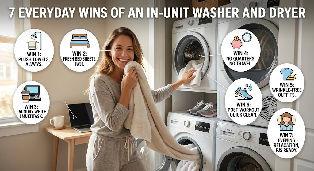 7 Everyday Wins of an In-Unit Washer and Dryer
